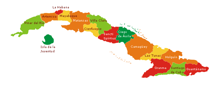 Mapa de Cuba